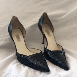 Black Prada Leather Heels